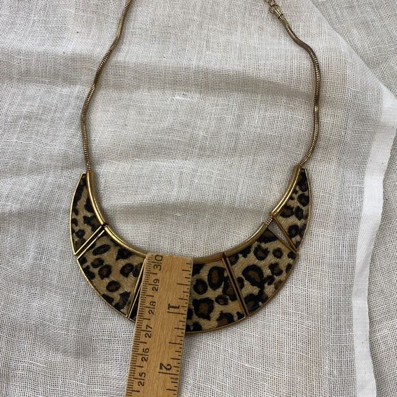 Vintage Necklace Lot Womens Chunky Beaded Animal Print Bold Glass Gold Black 3Pc - Picture 8 of 15